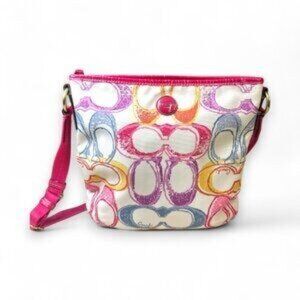 Like New Rare Coach Scribble Multi-Color Crossbody Bag Purse